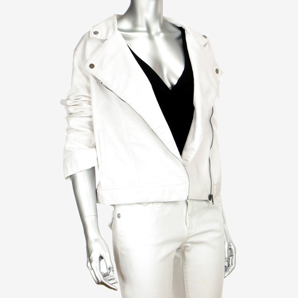 white denim moto jacket